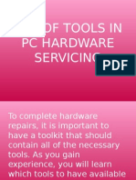 Use of Tools in PC Hardware Servicing