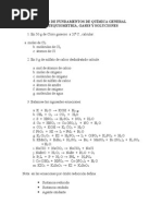 Taller - Nomenclatura, Estequimetria, Gases y Soluciones