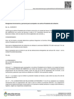 Decreto Sobre Comitiva Oficial para Gira A Los EE - UU.