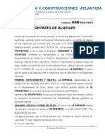 Modelo de Contrato de Alquiler