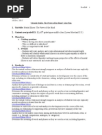 Unit Title: Mental Illness: The Power of The Mind 2. Content area/grade/SES: ELA/8 3. Objectives A. Guiding Questions