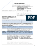 TOSD Endorsement Program Danielson Framework Lesson Plan Template