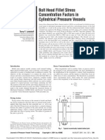 Bolt Head Stress Concentration Factors in Cylindrical Pressure Vessels