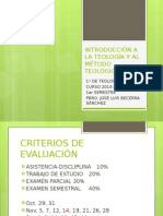 Introd A La Teología y Al Metodo Teologico