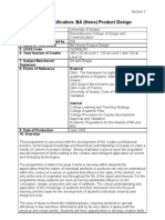 Programme Specification: BA (Hons) Product Design: Faculty of Design Definitive Document: 21 July 2006