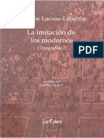 Lacoue Labarthe Philippe - La Imitacion de Los Modernos