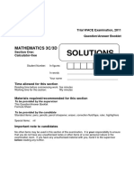 2011 Practice WACEexam Section 1 Calculator Free Solutions