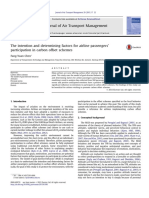 The Intention and Determining Factors For Airline Passengers' Participation in Carbon Offset Schemes