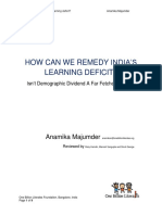 How Can We Remedy India'S Learning Deficit?: Anamika Majumder