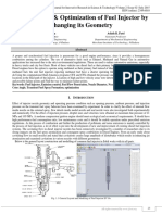 CFD Analysis & Optimization of Fuel Injector by Changing Its Geometry