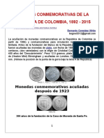 Monedas Conmemorativas de La República de Colombia, 1892-2015. Autor Bernardo González White.