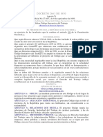 DECRETO 2663 DE 1950 Código Sustantivo Del Trabajo PDF