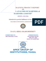 Apex Group of Institutions,: Financial Analysis of Mahindra & Mahindra Limited