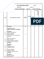 Syllabus Deployment: Software Verification and Validation