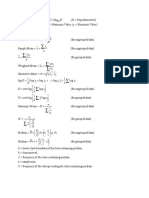 MGT601 Formulas