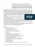 Le Traitement de La Venaison Du Grand Gibier Sur Le Lieu de Chasse