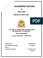 MCA 454 Java Lab Assignment 1