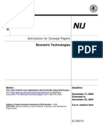 Solicitation For Conc Ept Papers: Biometric Technologies