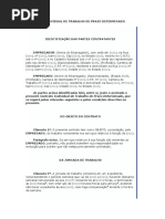 Contrato Individual de Trabalho de Prazo Determinado