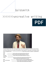 Kenneth Goldsmith Uncreative Writing 