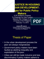 08 Social Justice in Housing and Urban Development - Prof. Ernesto M. Serote