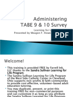 Administering TABE 9-10 Survey