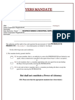 BUYERS MANDATE - Petroleum Contract