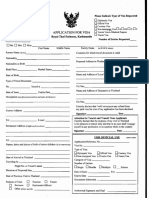 Thailand VISA Application Form PDF