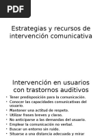 Estrategias y Recursos de Intervención Comunicativa