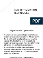 Classical Optimization Techniques