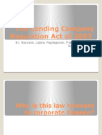 The Lending Company Regulation Act of 2007