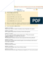 Physics 2006 Set 1: Subjective Test