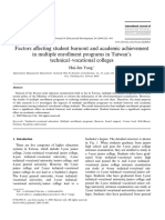 Factors Affecting Student Burnout and Academic Achievement in Multiple Enrollment Programs in Taiwan's Technical-Vocational Colleges