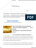 Wave Interference - Short Questions With Answer - Physics Class 12