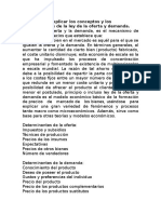 Conceptos y Los Determinantes de La Ley de La Oferta y Demanda.