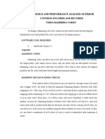 EX - NO: 3b Design and Performance Analysis of Error Date: Control Encoder and Decoder Using Hamming Codes