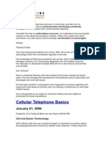 Cellular Telephone Basics: January 01, 2006