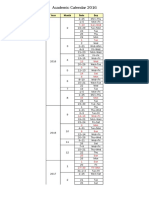 2016 Undergraduate Academic Schedule