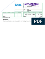 The Tax Witholding Form Is Used For Witholding Taxes To Buying A Seller