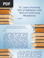 SC Cases Involving Writ of Kalikasan and Writ of Continuing Mandamus