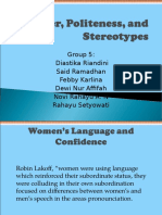 Gender, Politeness and Stereotypes Bab 12