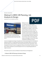 Walmart's HRM - HR Planning, Job Analysis & Design - Panmore Institute