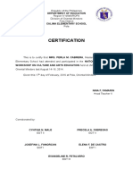 Certification: Department of Education