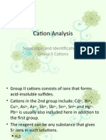 Group 2 and 5 Cation Analysis