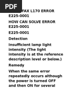 Canon Fax l170 Error E225