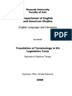 Translation of Terminology in EU Legislative Texts