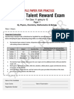 FTRE Sample Paper Class 11 To 12 Paper 1