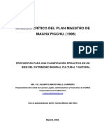 Martorell Carreno - Analisis Critico Del Plan Maestro de Machu Picchu PDF