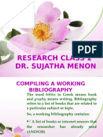 Research Class 2 Dr. Sujatha Menon