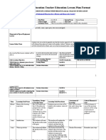 EMU Physical Education Teacher Education Lesson Plan Format